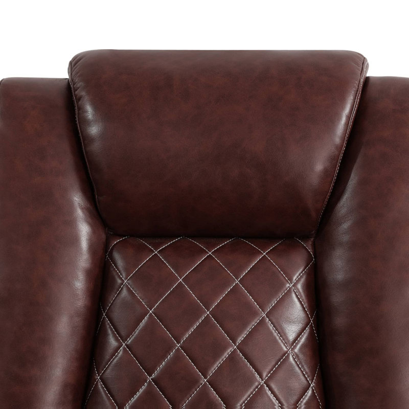 Causeuse de salon inclinable Reinolf, Similicuir brun