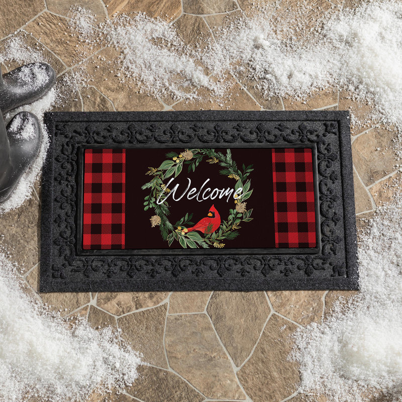 Tapis de bienvenue Wel accueillant Cardinal Wreath Sassafras