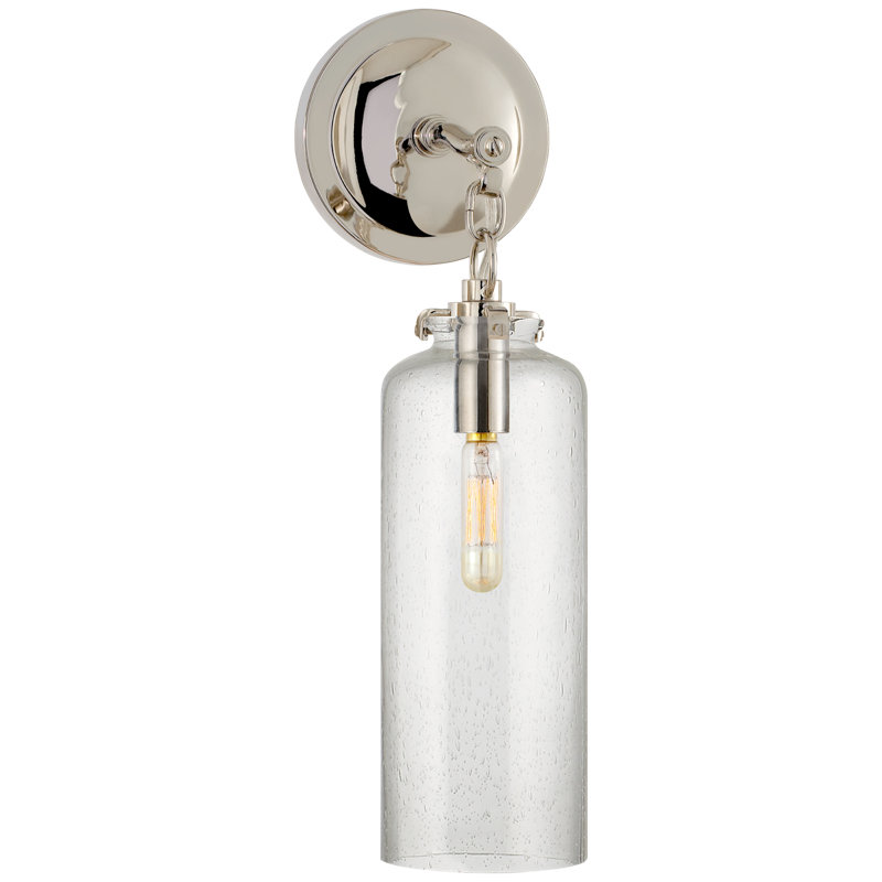 Thomas O'Brien Katie Small Cylinder Sconce, Seeded , Polished Nickel