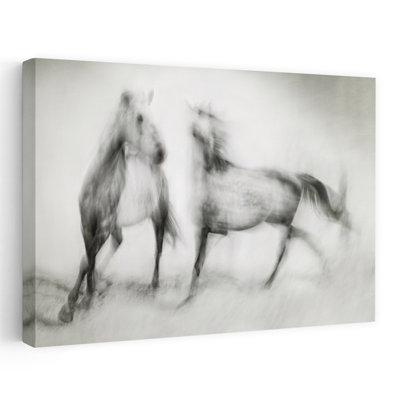 Chevaux sauvages en mouvement, art énergétique abstrait