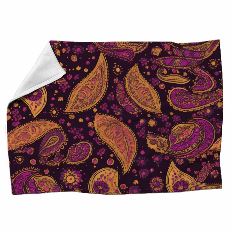Machine Printed Throw Blanket, 68" W x 80" L