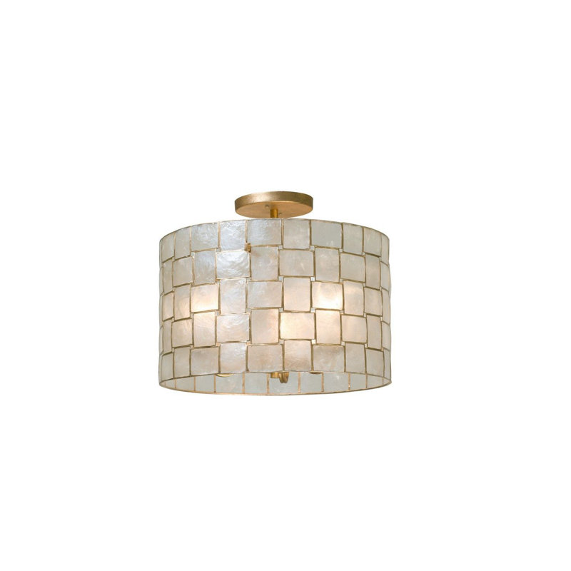 Plafonnier semi-encastré Roxy 3 LT à feuilles d'or Roxy Kalco