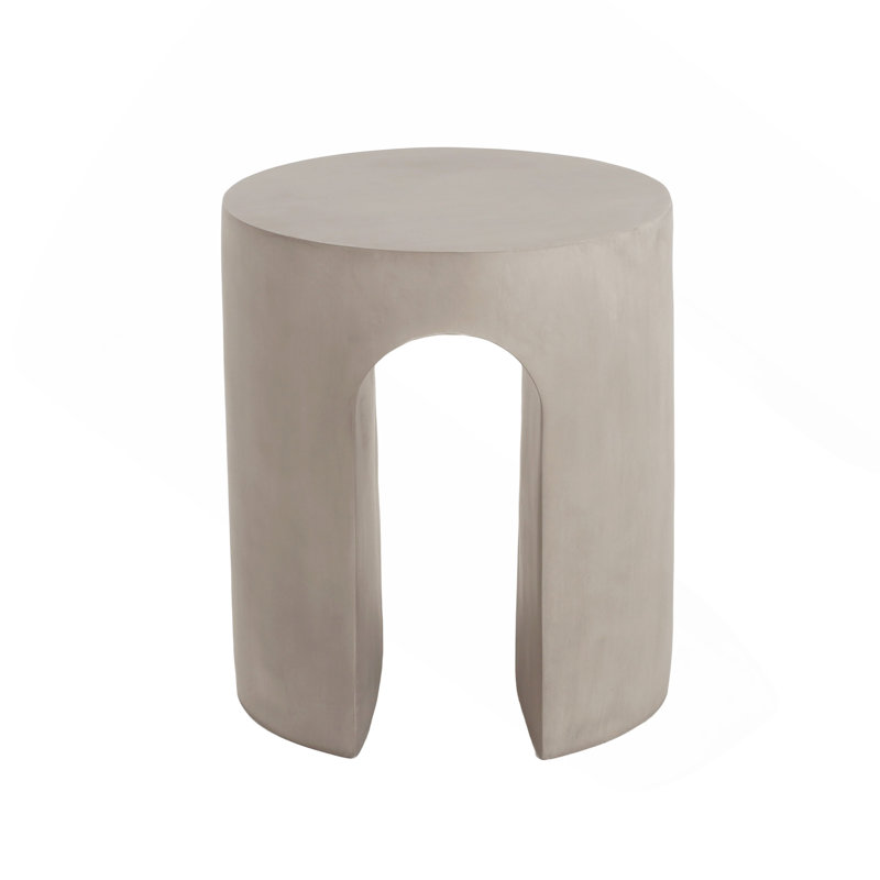 Table d'appoint d'extérieur ronde en U Mgo, gris clair, Gris clair