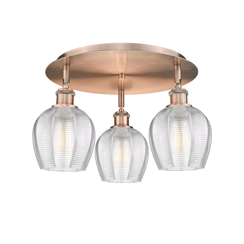 Plafonnier Bethsy, Cuivre antique, Transparent