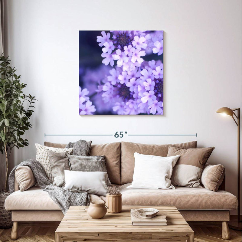 Harnek fleurs mauves, H 36 po x l 36 po