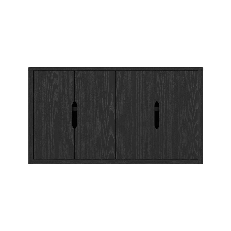 Rivington Buffet moderne avec 4 tablettes réglables noires, Noir