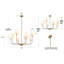 Jasrah 8-Light Candle Style Dining Room Brass Gold Chandelier