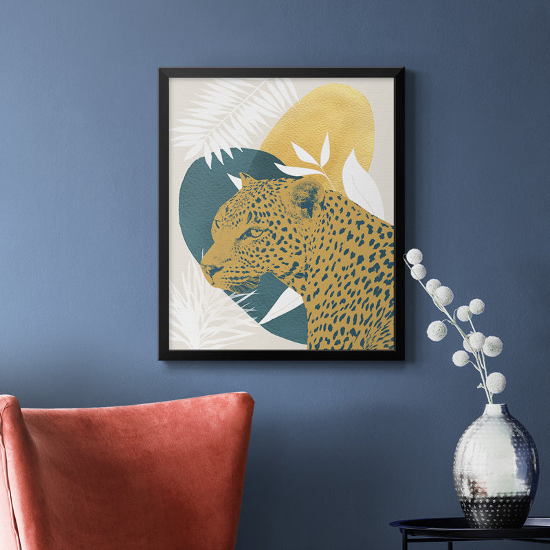 Toile encadrée de qualité supérieure Jungle Cat II - prête à être accrochée, Noir, H 24 po x l 20 po