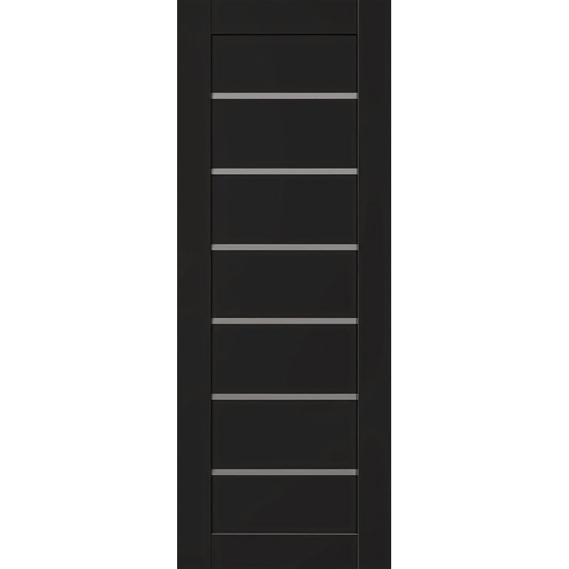 Dalle de porte intérieure en bois givré Elba, 17,75 po x 83,23 po, Noir mat