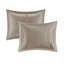 Édredon très grand - taupe charmeuse 7 pièces avec taies décoratives