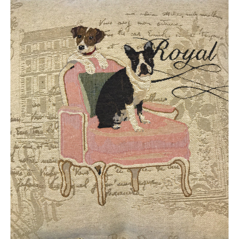 Royal Dog Woven Cushion Cover