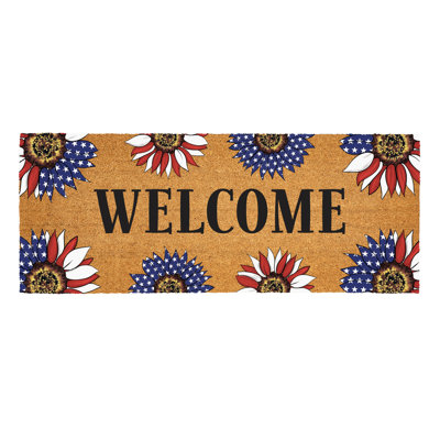 American Classic Patriotic Sunflower, Coir Mat, 60"x24"
