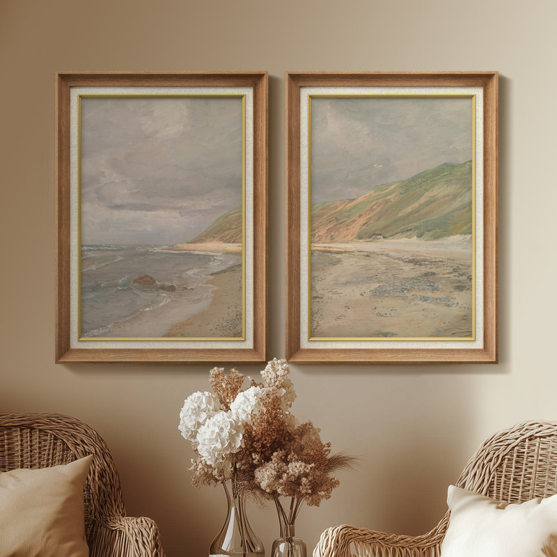 Set of 2 Premium Framed Art Artworks on Premium Canvas with 26"x36" Frame, Natural