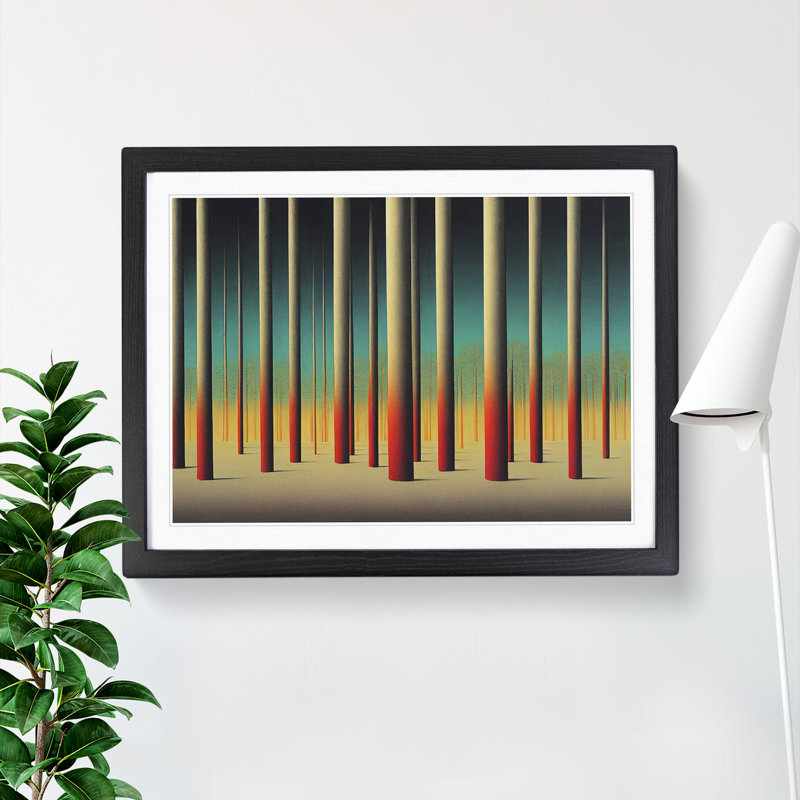 Astounding Abstract Forest - Single Picture Frame Print, Black Framed, 46cm H x 64cm W x 2cm D