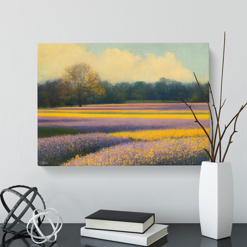 Gleeful Bluebell Field - Wrapped Canvas, 35cm H x 50cm W x 3cm D