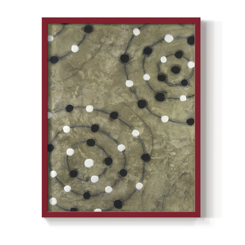 Quantum Relation I, reproduction encadrée - bois massif, H 15 po x l 12 po, Rouge