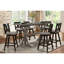 2 chaises de salle à manger à hauteur de comptoir, en bois d'hévéa massif noir, 360 chaises de style rustique pivotantes sur 2, en bois, 360 degrés