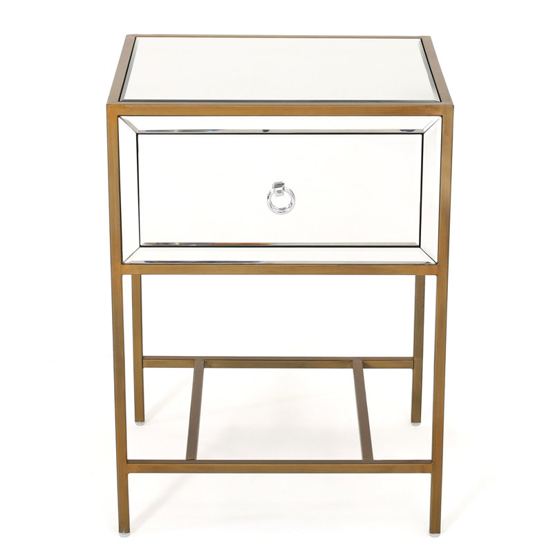 Table de bout avec rangement Chandre, Or foncé