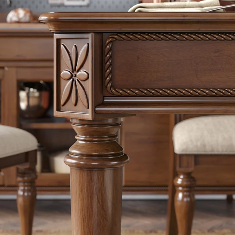 Adysson Solid Wood Base Dining Table, 32.67" W x 56.29" L