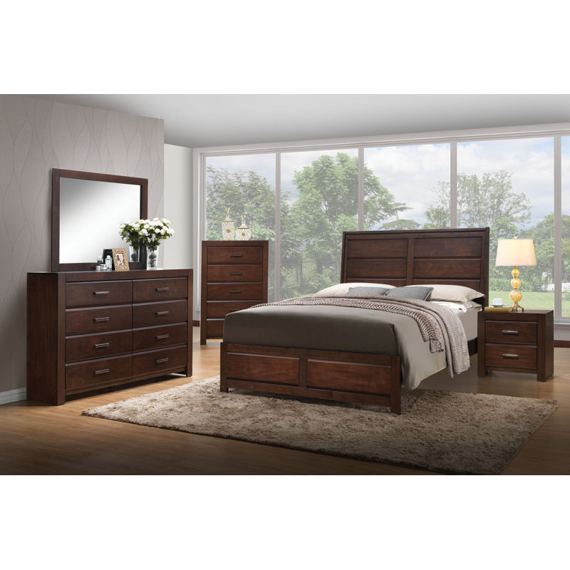 Annesophie Bed with Straight Leg in Walnut, Queen