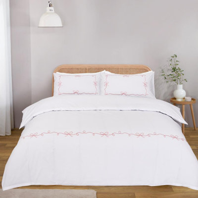 Cotton Blend No Pattern Duvet Cover Set