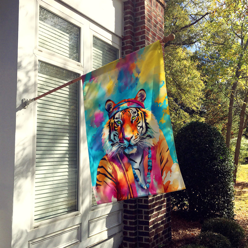 Drapeau de maison de tigre du Bengale hippie