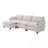 L Shaped Modular Sectional Sofa with Movable Ottoman and side pocket-794422957