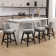 Swivel Upholstered Counter Stool with Solid Wood Frame
