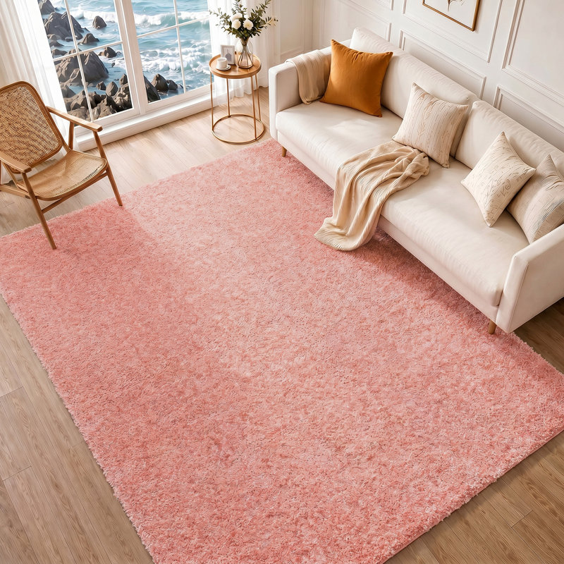 Aunaleigh Solid Colour Shag Area Rug, Rectangle 160 x 213cm