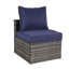 Ensemble de canapé modulaire d'extérieur 8 pièces, ensemble de conversation en osier en rotin PE avec coussins à séchage rapide, bleu foncé-126470551