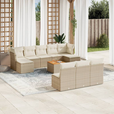 Grand canapé modulaire en rotin PE Vidaxl