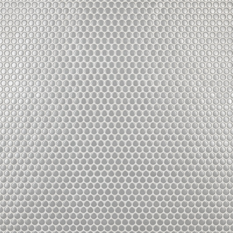 Metro Penny Matte Light Grey 9-3/4" x 11-1/2" Porcelain Mosaic Floor and Wall Tile