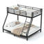 Lit superposé simple TG au-dessus de grand lit simple pour les adolescents et les adultes, peu encombrant / sans bruit de sommier, tube rond, noir