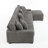 5 - Piece Upholstered Light Gray Faux Rabbit Fur Flannel Modular Sectional Sofa with Throw Pillows & Removable Ottomans-190078769