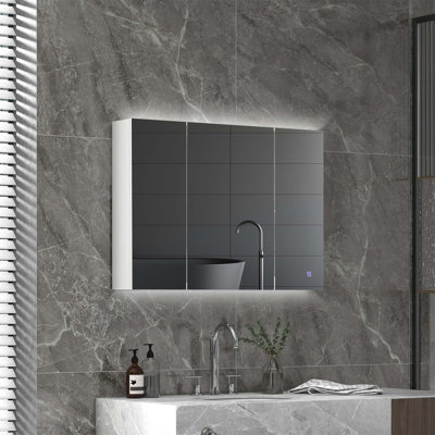 Wall Mounted Bathroom Storage Cabinet, Medicine Cabinet, Modern Bathroom Wall Cabinet with Mirror