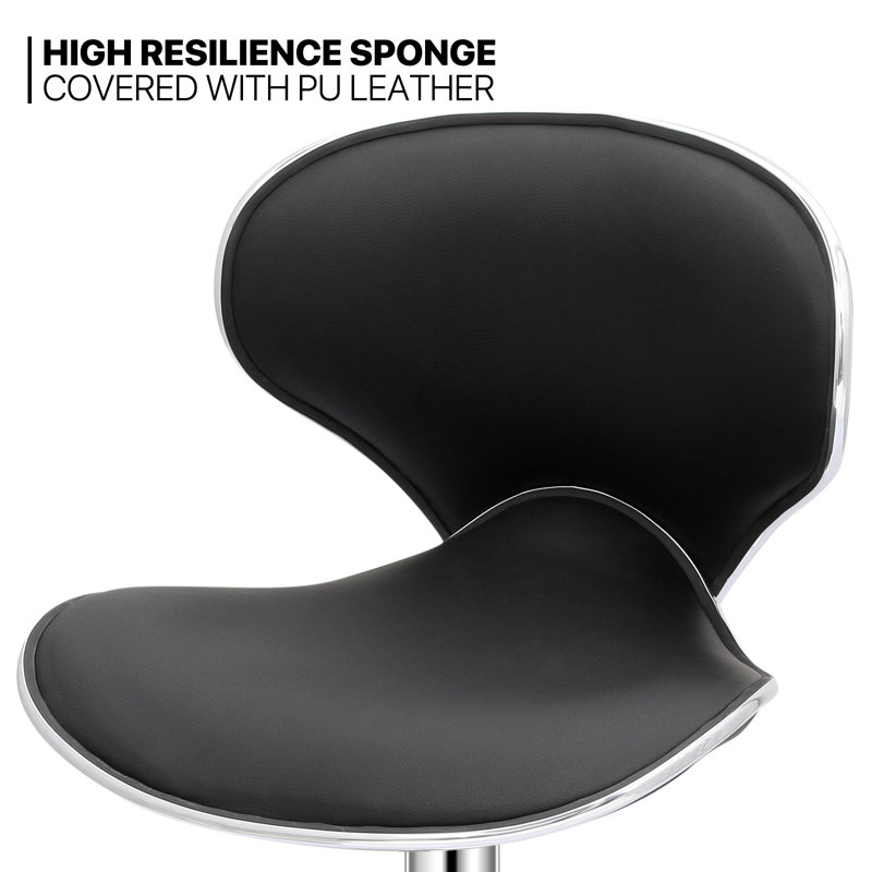 4 Pieces Bar Stools Adjustable Swivel Barstools, Modern Dining Counter Height Bar Chairs, Noir