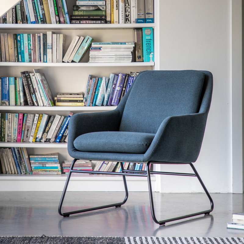 Ayd Upholstered Side Chair, Blue