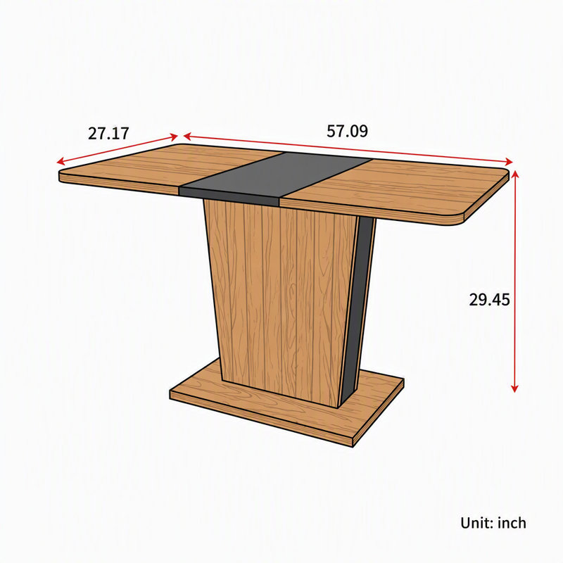 Table de salle à manger rectangulaire extensible moderne pour petits espaces