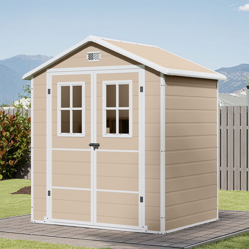 Balconera 6 Ft. W X 4.4 Ft. D Resin Storage Shed, Beige