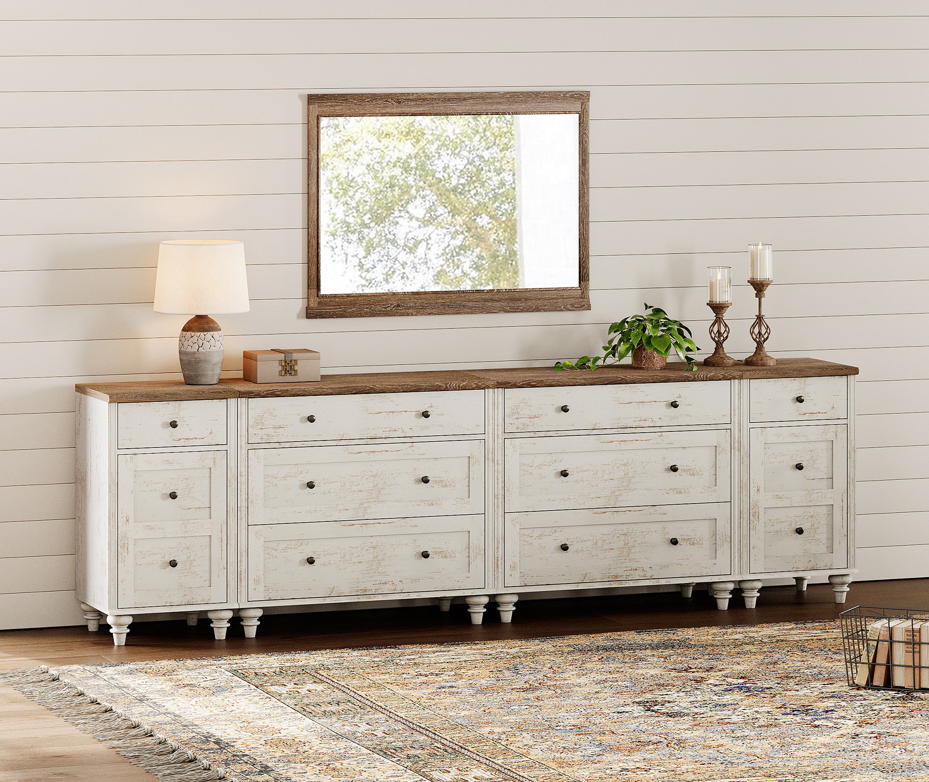 chinese dress ladies Fluted 8 Drawers Dresser for Bedroom, 55" Wide Wooden Dresser with Metal  Handle, Curved Profile Design, Modern Storage Organizer for Living Room,  Hallway (Walnut)