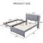 Lit plateforme tapissier avec lit gigogne-1381114112