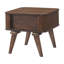Table de bout en bois de noyer avec porte tambour et tablette intérieure fonctionnelle pour le rangement