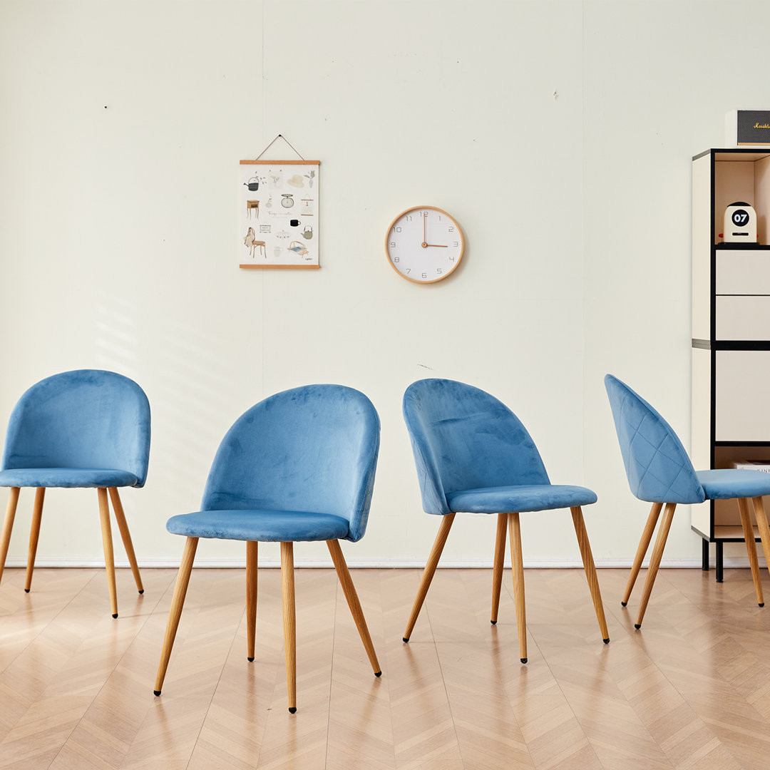 Mccaleb 43cm H Velvet Upholstered Metal Side Chair
