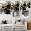 Décoration murale en métal or et gris Fusion I - formes abstraites-1822347771