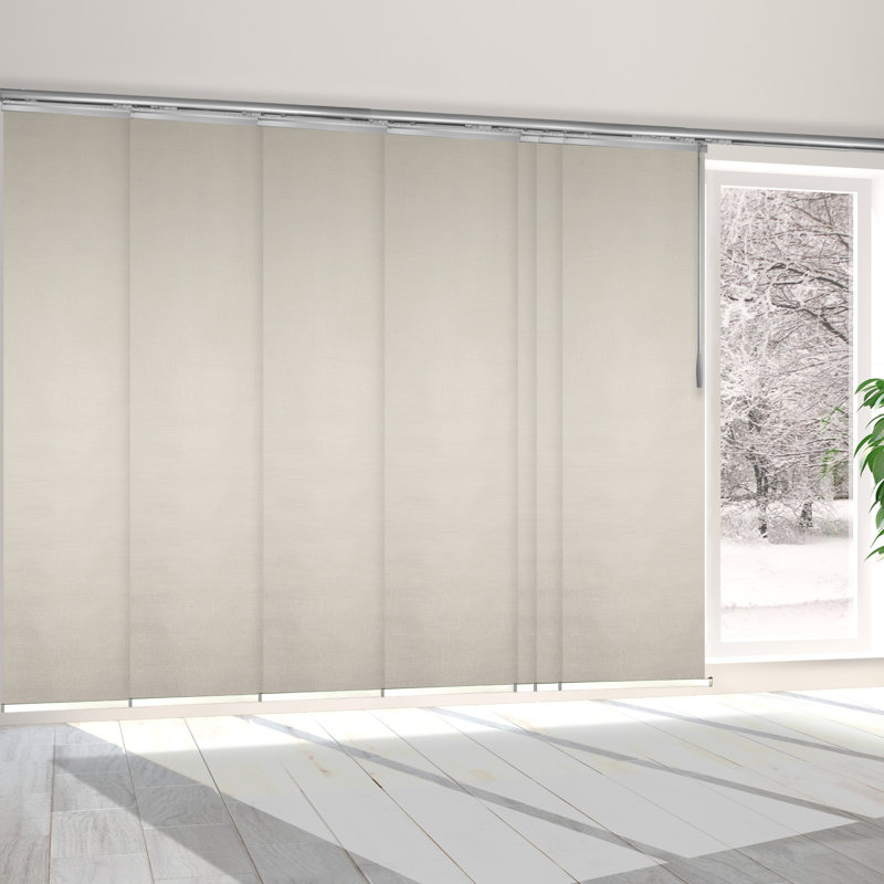 Rail extensible à panneau simple 7 panneaux Pearl l 110 po à 153 po x H 94 po, largeur de panneau 23,5 po, Nickel satiné