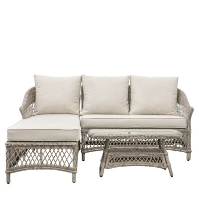 Chadi Rattan Wicker 4 - Person Seating Group with Cushions