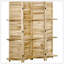 Grand écran d'intimité en bois 4 panneaux 67 pouces avec 3 tablettes, idéal pour la chambre à coucher ou le bureau à domicile-114730183