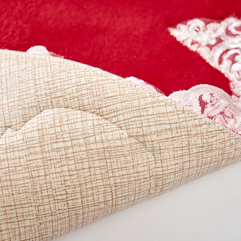 Ensemble de tapis pour salle de bain 2 pièces Vega, Rouge / blanc