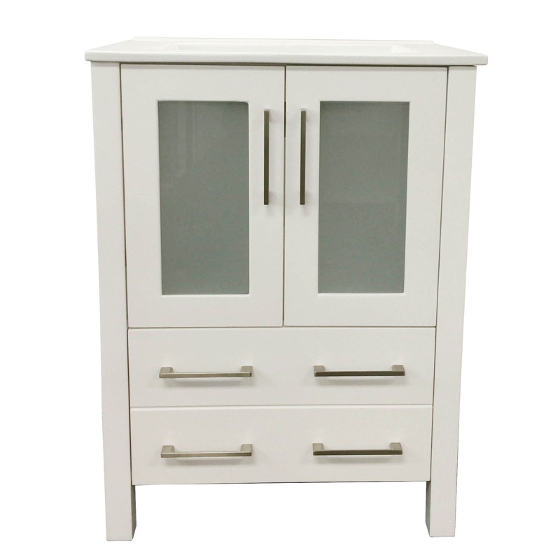 24'' Single Bathroom Vanity with Ceramic Top