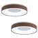 Walnut Finish Large LED Flush Mount (Set of 2)